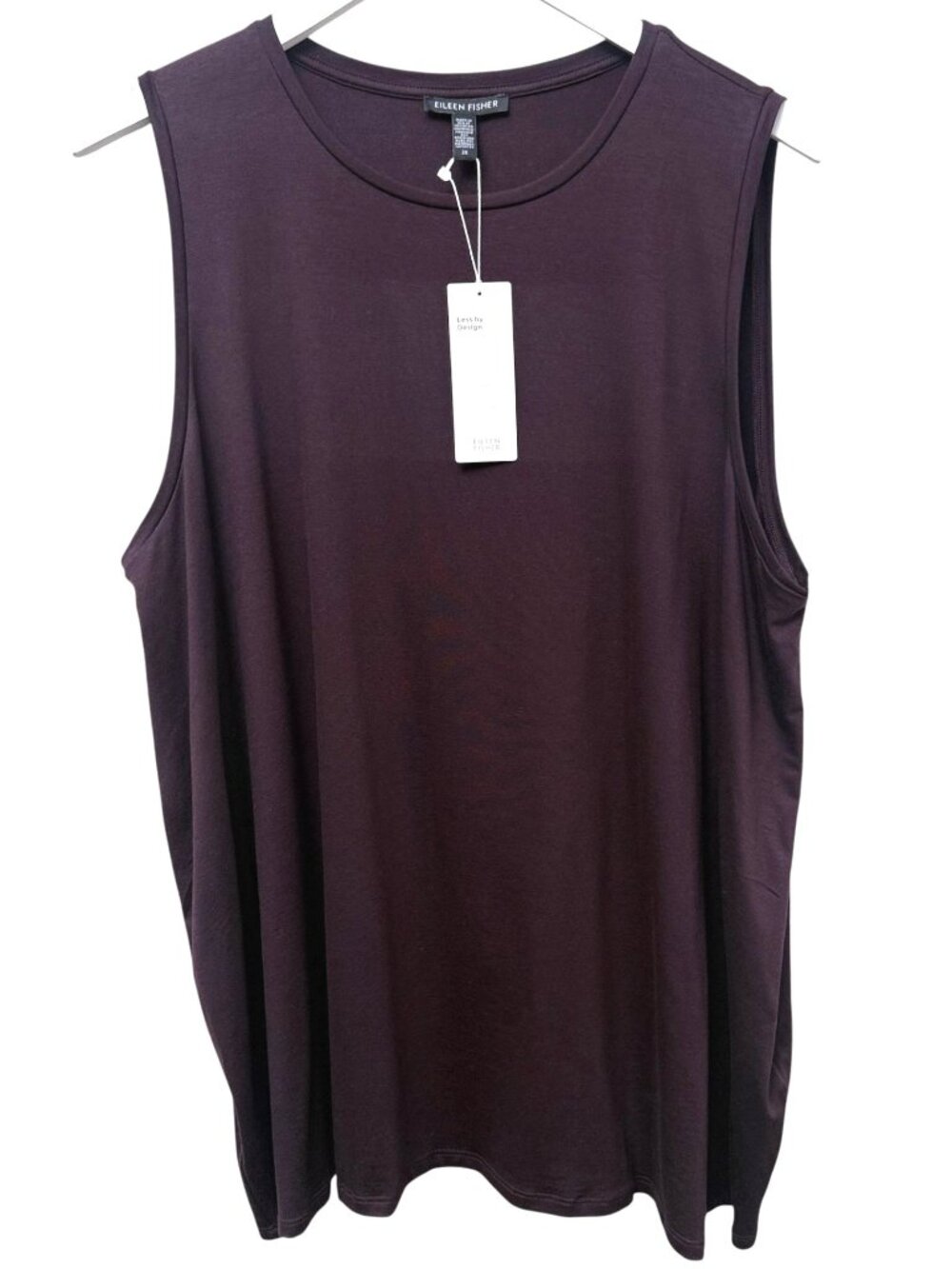 Eileen Fisher Sleeveless Top Plus Size 2X Purple Casis Stretch Shell Tank NWT